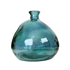Recycled Glass Teal Bubble Vase -Home Decoration IMG 9074.JPEGcopy