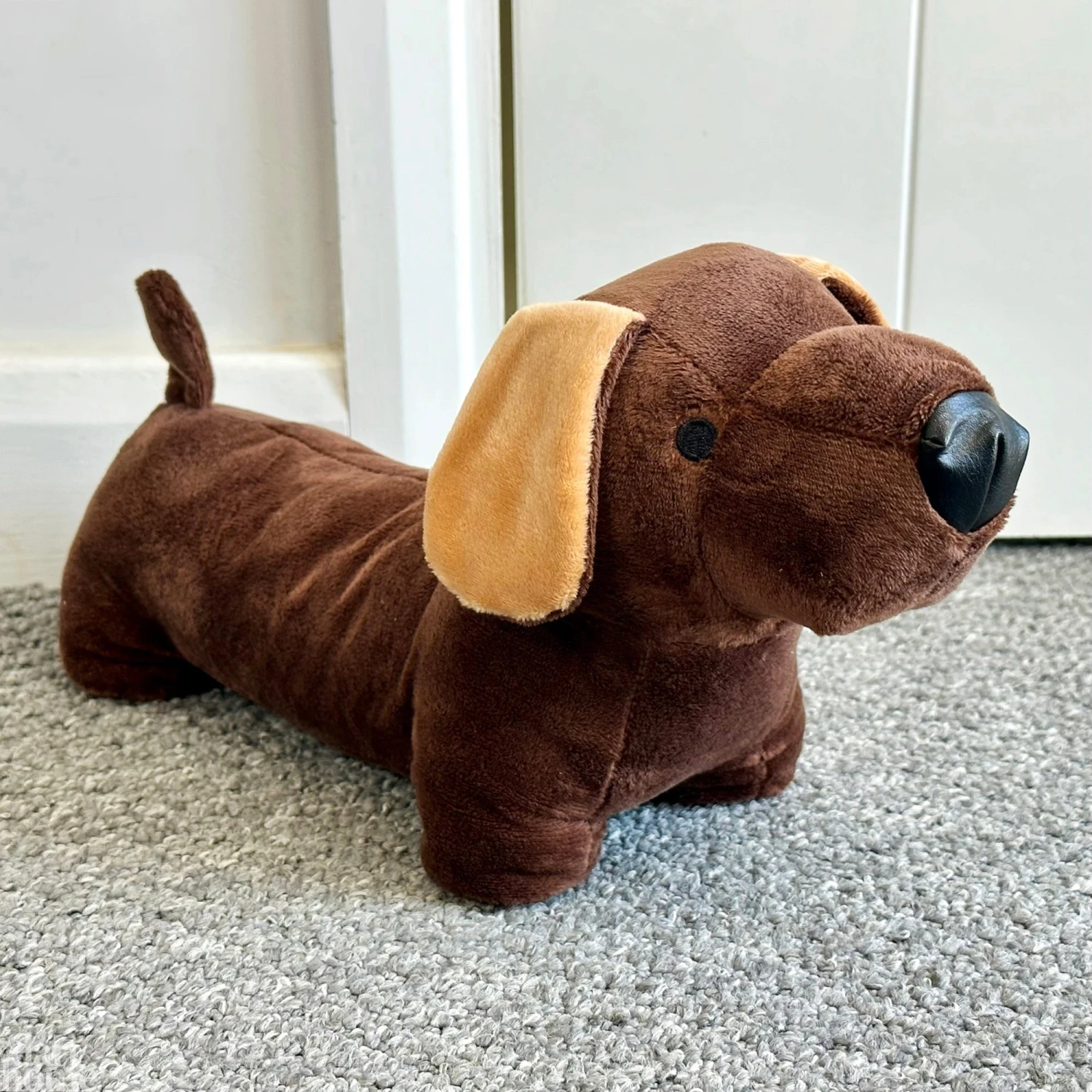 Chocolate Brown Sausage Dog Doorstop 1 Chocolate Brown Sausage Dog Doorstop