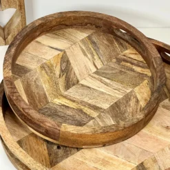 Set Of 2 Herringbone Wooden Trays -Home Decoration IMG 9309 JPEG