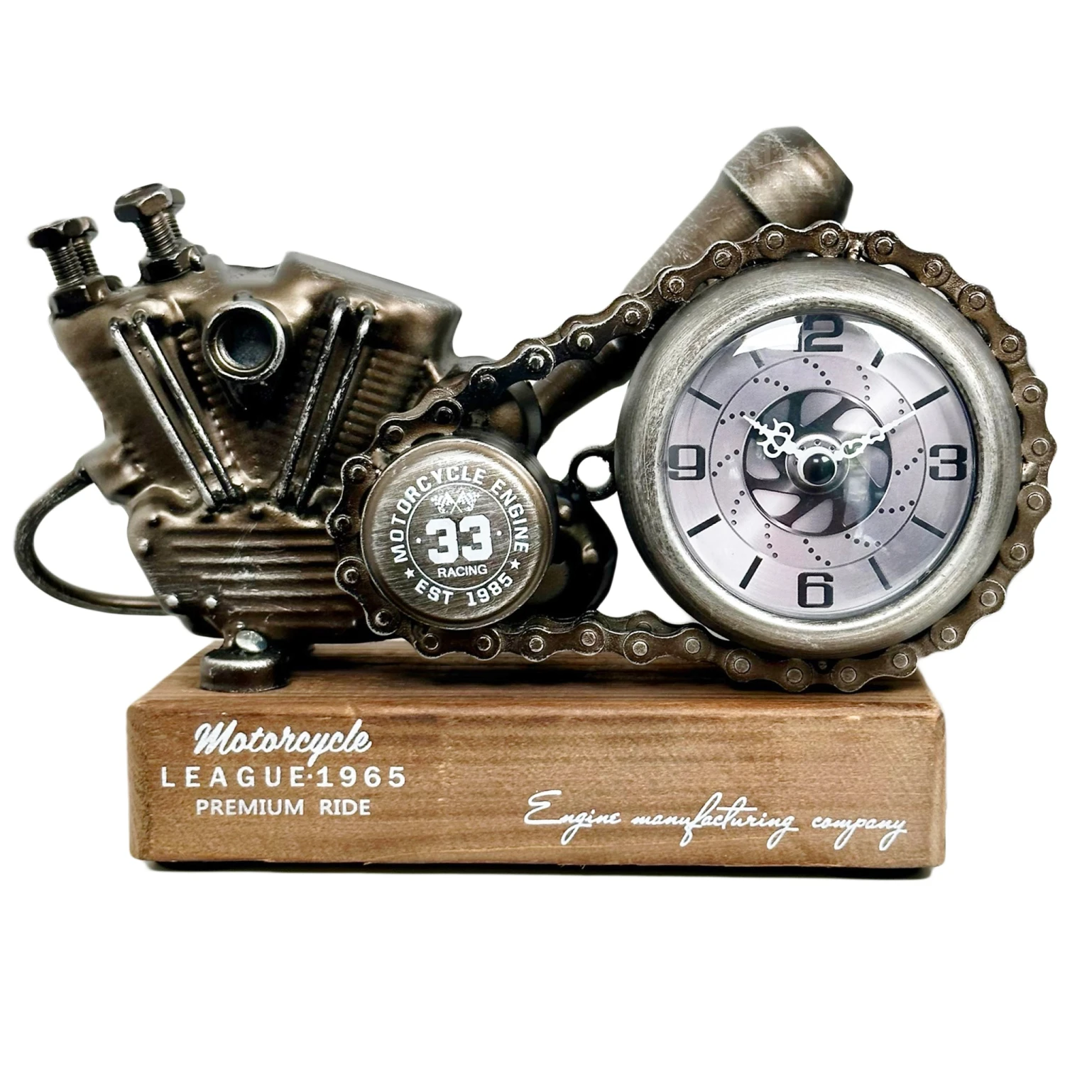 Silver Motorcycle Engine Clock 4 Silver Motorcycle Engine Clock - Image 4