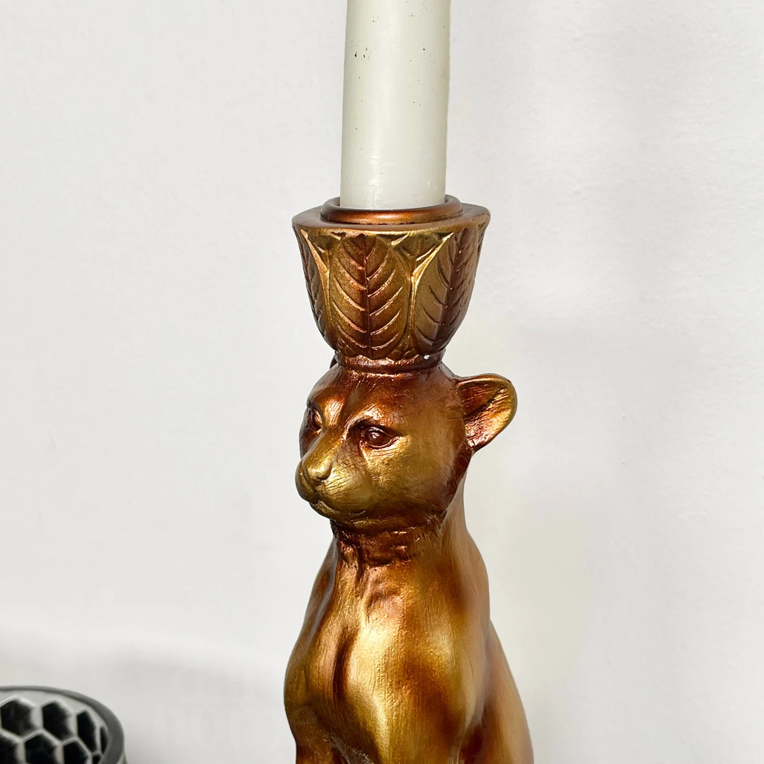 Gold Leopard Candlestick Holder 4 Gold Leopard Candlestick Holder - Image 4