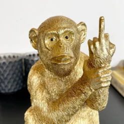Gold Up Yours Monkey Ornament 11x19x11cm -Home Decoration IMG E0062 editedAQ