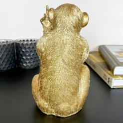 Gold Up Yours Monkey Ornament 11x19x11cm -Home Decoration IMG E0063 editedAR