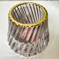 Ribbed Glass Candle Holders Set Of 2 -Home Decoration IMG E0142 edited85