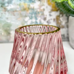 Ribbed Glass Candle Holders Set Of 2 -Home Decoration IMG E0144 edited87