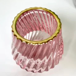 Ribbed Glass Candle Holders Set Of 2 -Home Decoration IMG E0145 edited88