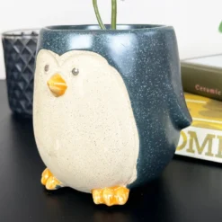 Speckled Ceramic Penguin Plant Pot Cover -Home Decoration IMG E0165 editedAX