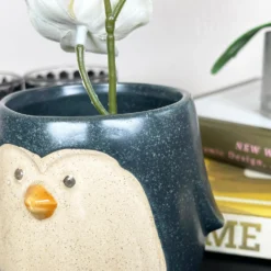 Speckled Ceramic Penguin Plant Pot Cover -Home Decoration IMG E0166 editedAY