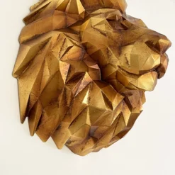 Geometric Gold Lions Wall Head -Home Decoration IMG E0177 editedBI
