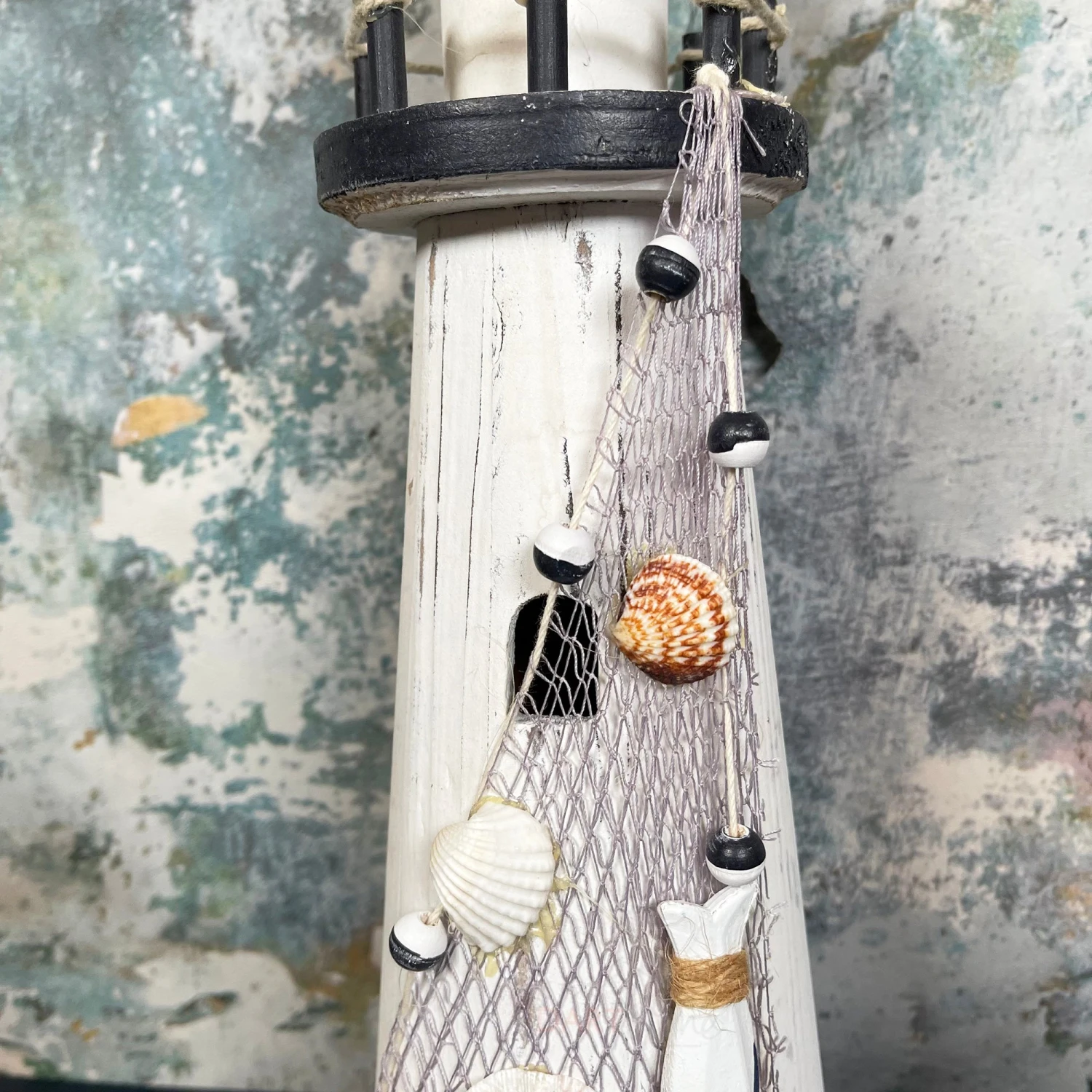 White Wooden Lighthouse Nautical Ornament 3 White Wooden Lighthouse Nautical Ornament - Image 3