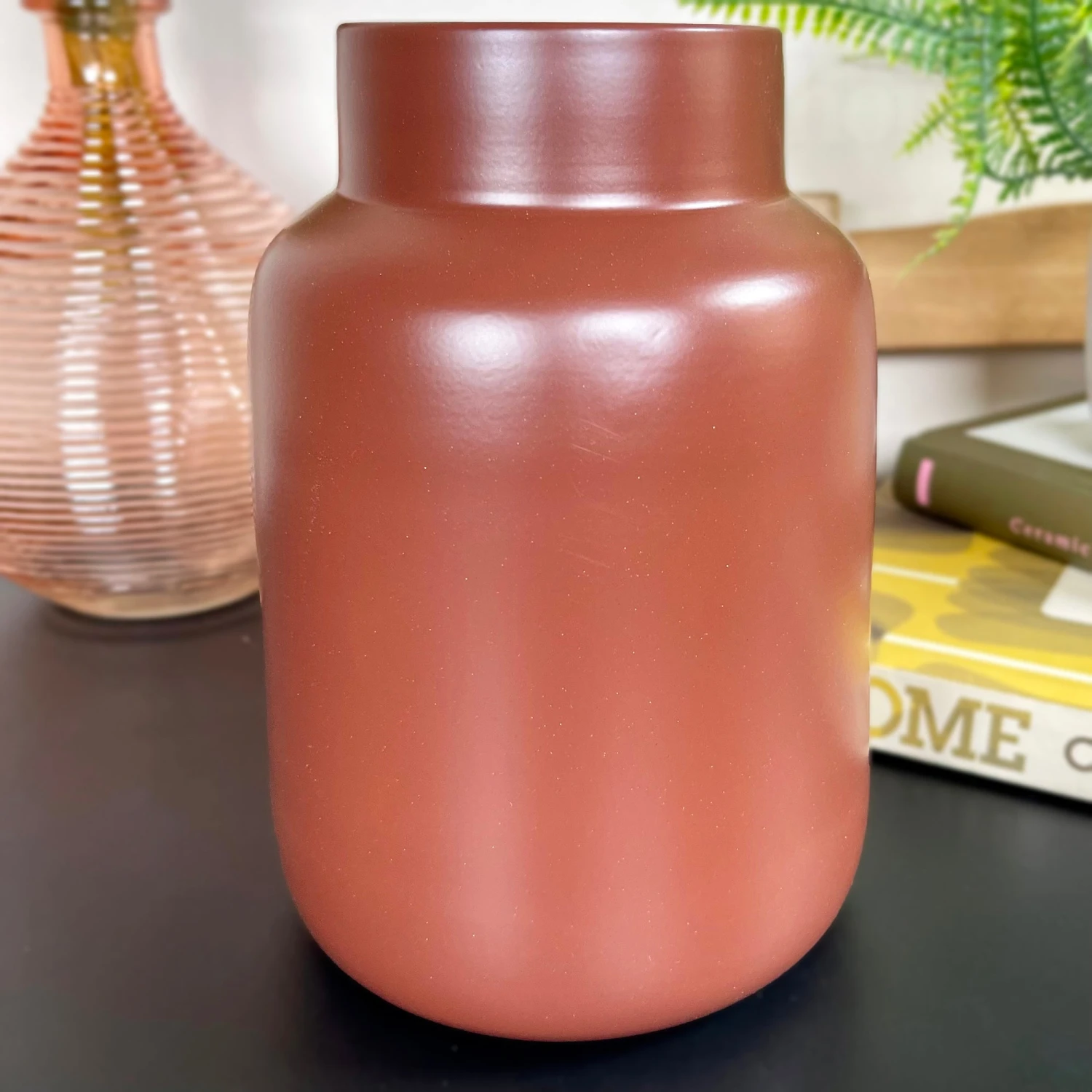 Red Nordic Wide Bottle Vase 2 Red Nordic Wide Bottle Vase - Image 2