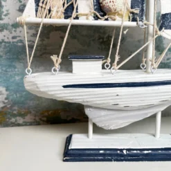 Blue & White Sailing Boat Model Bathroom Ornament -Home Decoration IMG E0345 edited19