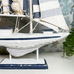Blue & White Sailing Boat Model Bathroom Ornament -Home Decoration IMG E0346 edited20