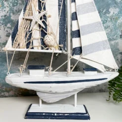 Blue & White Sailing Boat Model Bathroom Ornament -Home Decoration IMG E0347 edited21