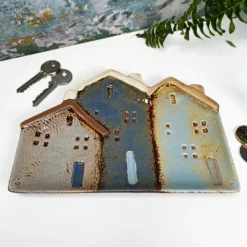Ceramic Cottage Houses Decorative Plate 19cm