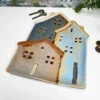 Ceramic Tall Cottage Houses Decorative Plate