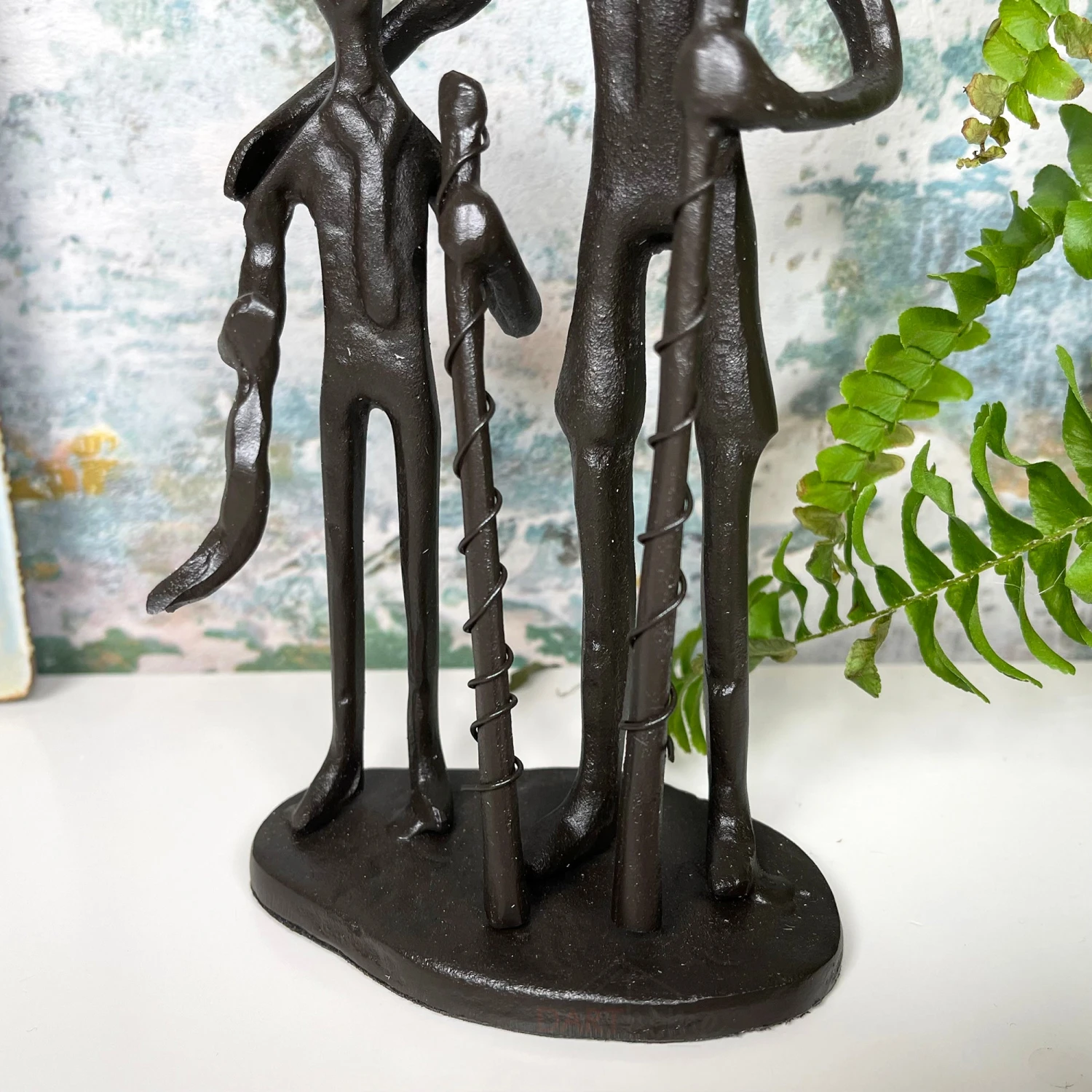 Cast Iron Fishing Father & Son Sculpture 4 Cast Iron Fishing Father & Son Sculpture - Image 4