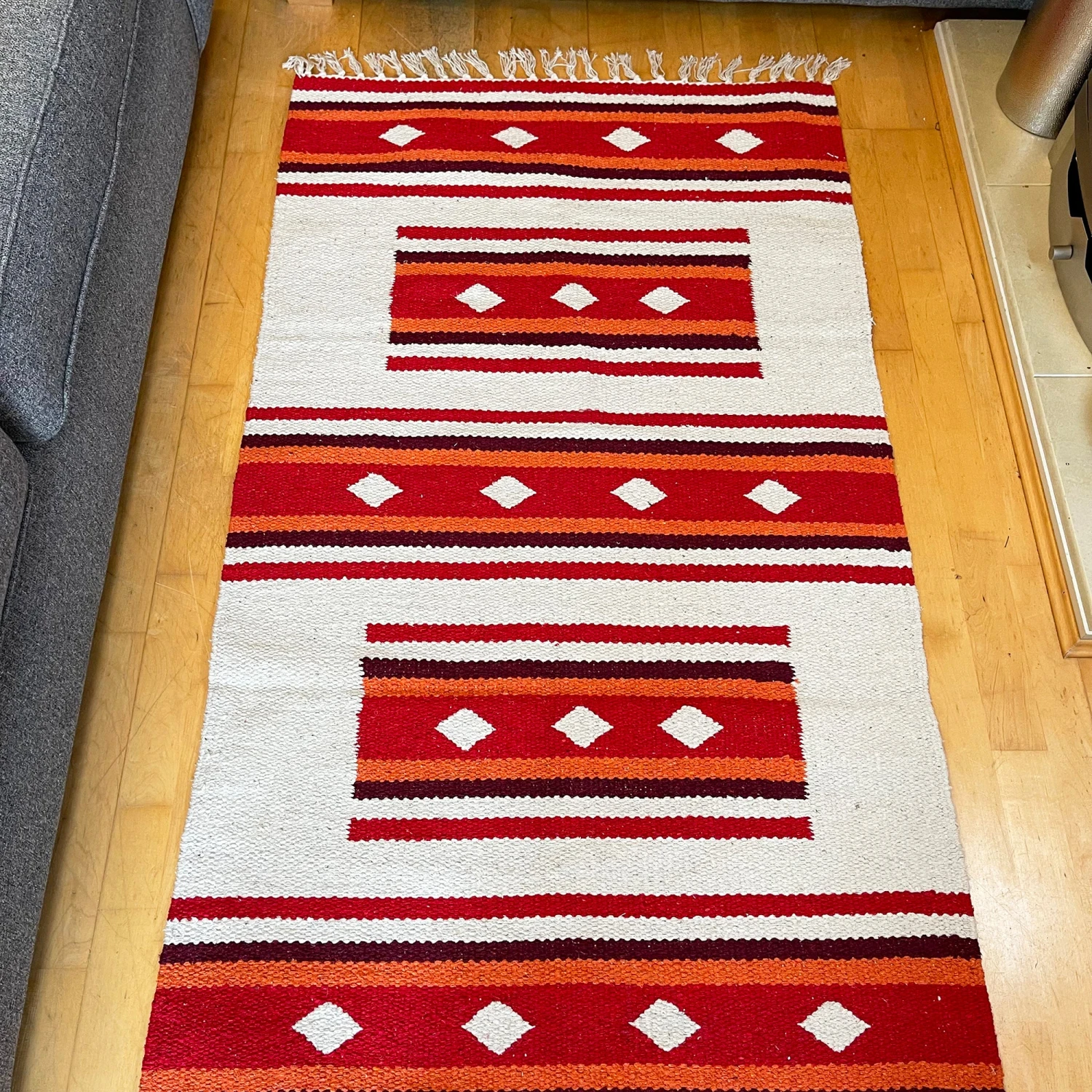 Red Cotton Moroccan Rug 1 Red Cotton Moroccan Rug