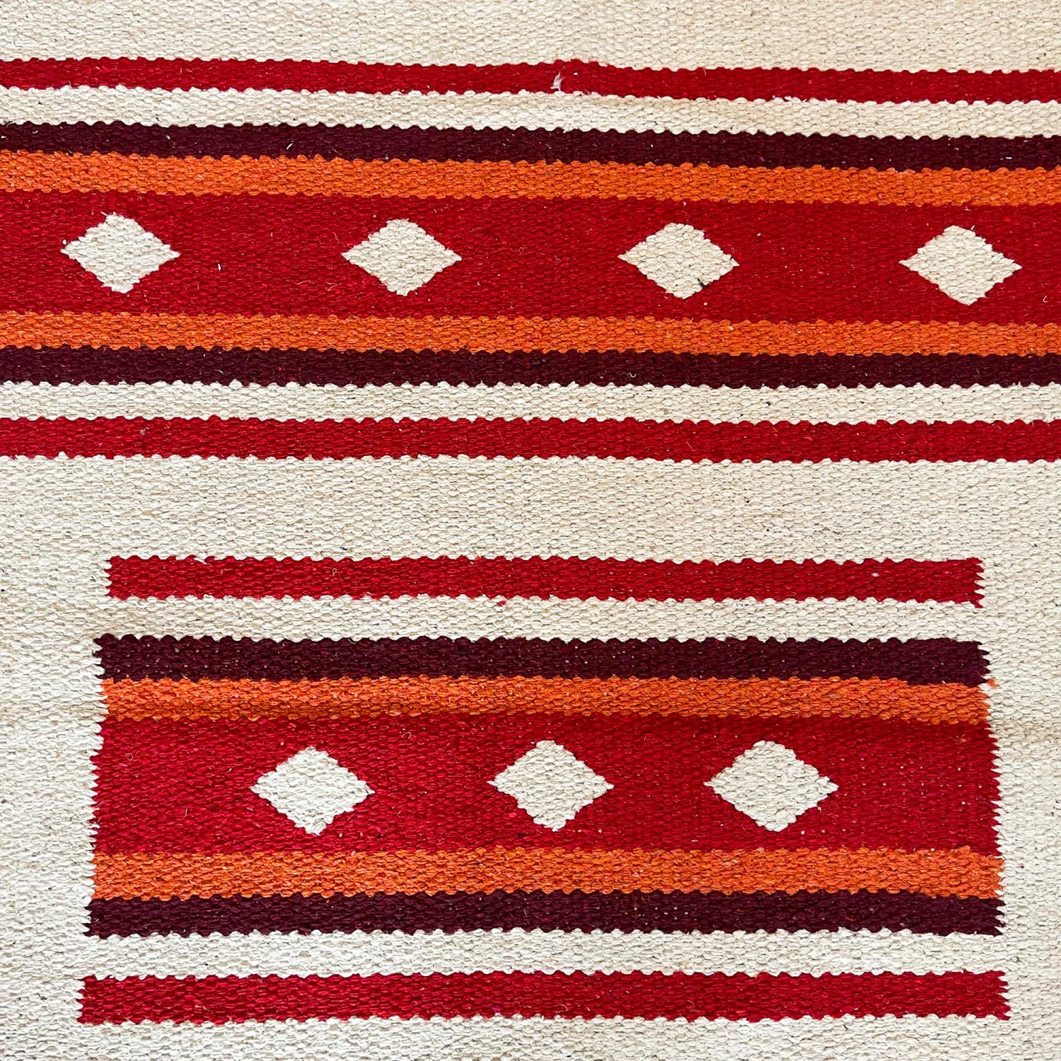 Red Cotton Moroccan Rug 2 Red Cotton Moroccan Rug - Image 2