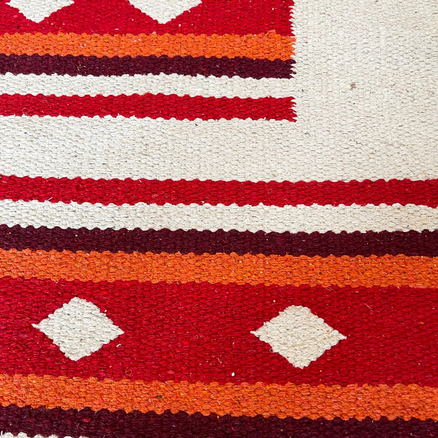 Red Cotton Moroccan Rug 3 Red Cotton Moroccan Rug - Image 3