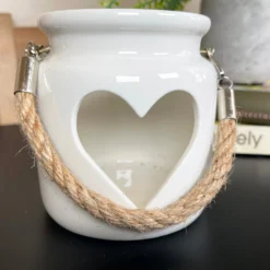White Heart Tealight Lantern -Home Decoration IMG E0613
