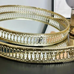 Set Of 2 Gold Mirror Trays -Home Decoration IMG E0743