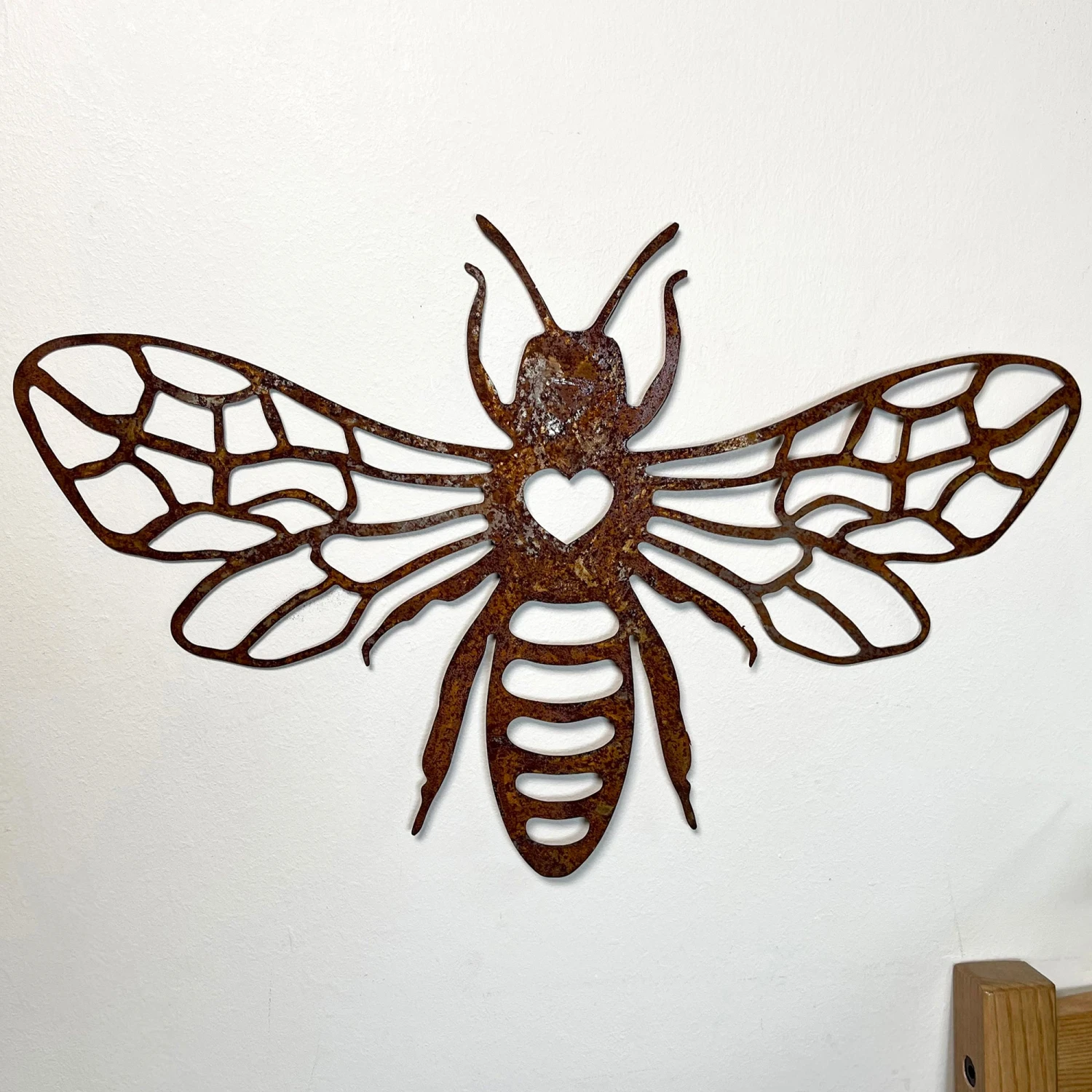 Rusted Metal Honey Bee Sihouette Wall Art 2 Rusted Metal Honey Bee Sihouette Wall Art - Image 2