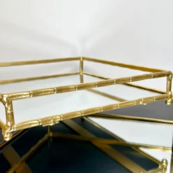 Set Of 2 Square Gold Mirrored Trays -Home Decoration IMG E0759