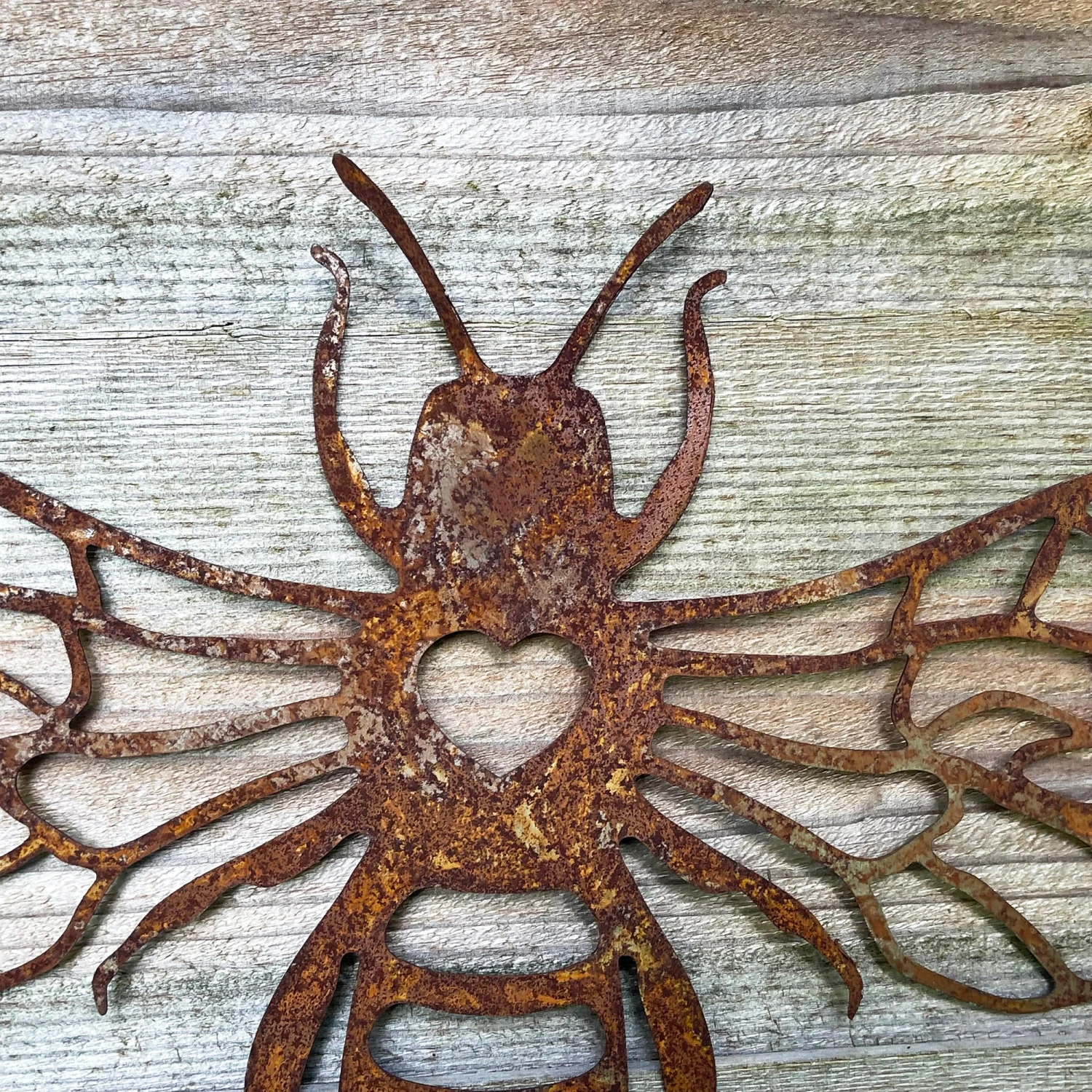 Rusted Metal Honey Bee Sihouette Wall Art 3 Rusted Metal Honey Bee Sihouette Wall Art - Image 3
