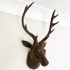 Faux Brown Stags Head Wall Bust 47cm