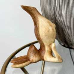 Wood Shoulder Stand Yoga Bunny Sculpture
