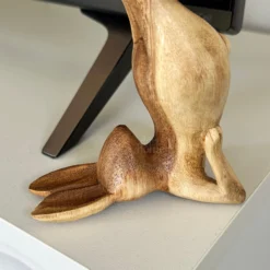 Wood Shoulder Stand Yoga Bunny Sculpture -Home Decoration IMG E0899