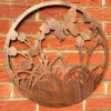 Bronze Floral Butterfly Garden Wall Art