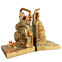 Gold Steampunk Bookends Set -Home Decoration IMG E0989copy