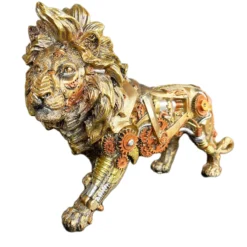 Gold Steampunk Lion Ornament 32x20x10cm -Home Decoration IMG E0994copy