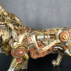 Gold Steampunk Lion Ornament 32x20x10cm -Home Decoration IMG E0997