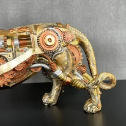 Gold Steampunk Lion Ornament 32x20x10cm -Home Decoration IMG E0998