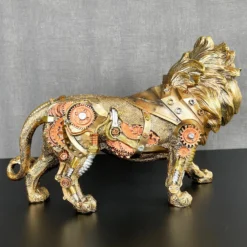 Gold Steampunk Lion Ornament 32x20x10cm -Home Decoration IMG E0999