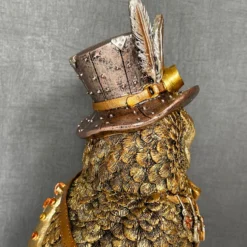 Gold Cogsmith Owl Steampunk Ornament -Home Decoration IMG E1023