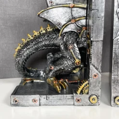 Large Steampunk Dragon Bookends Set -Home Decoration IMG E1042