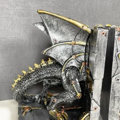 Large Steampunk Dragon Bookends Set -Home Decoration IMG E1043