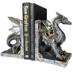 Large Steampunk Dragon Bookends Set -Home Decoration IMG E1045copy