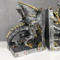 Large Steampunk Dragon Bookends Set -Home Decoration IMG E1047