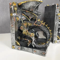 Large Steampunk Dragon Bookends Set -Home Decoration IMG E1048