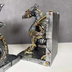 Large Steampunk Dragon Bookends Set -Home Decoration IMG E1049