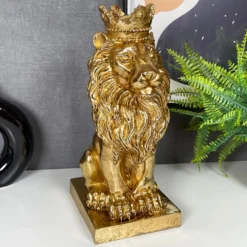 Gold Royal Lion Statue 13x26x16cm