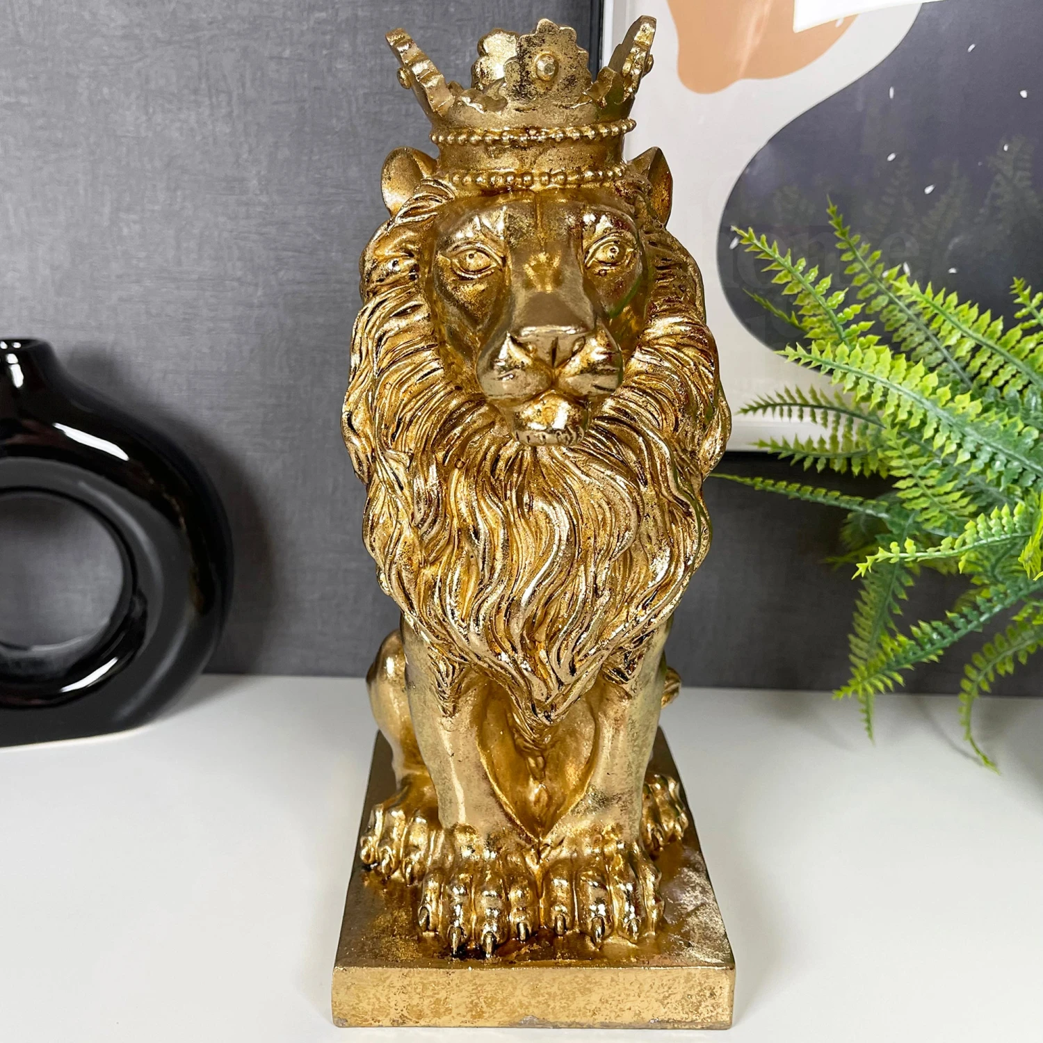 Gold Royal Lion Statue 13x26x16cm 5 Gold Royal Lion Statue 13x26x16cm - Image 5