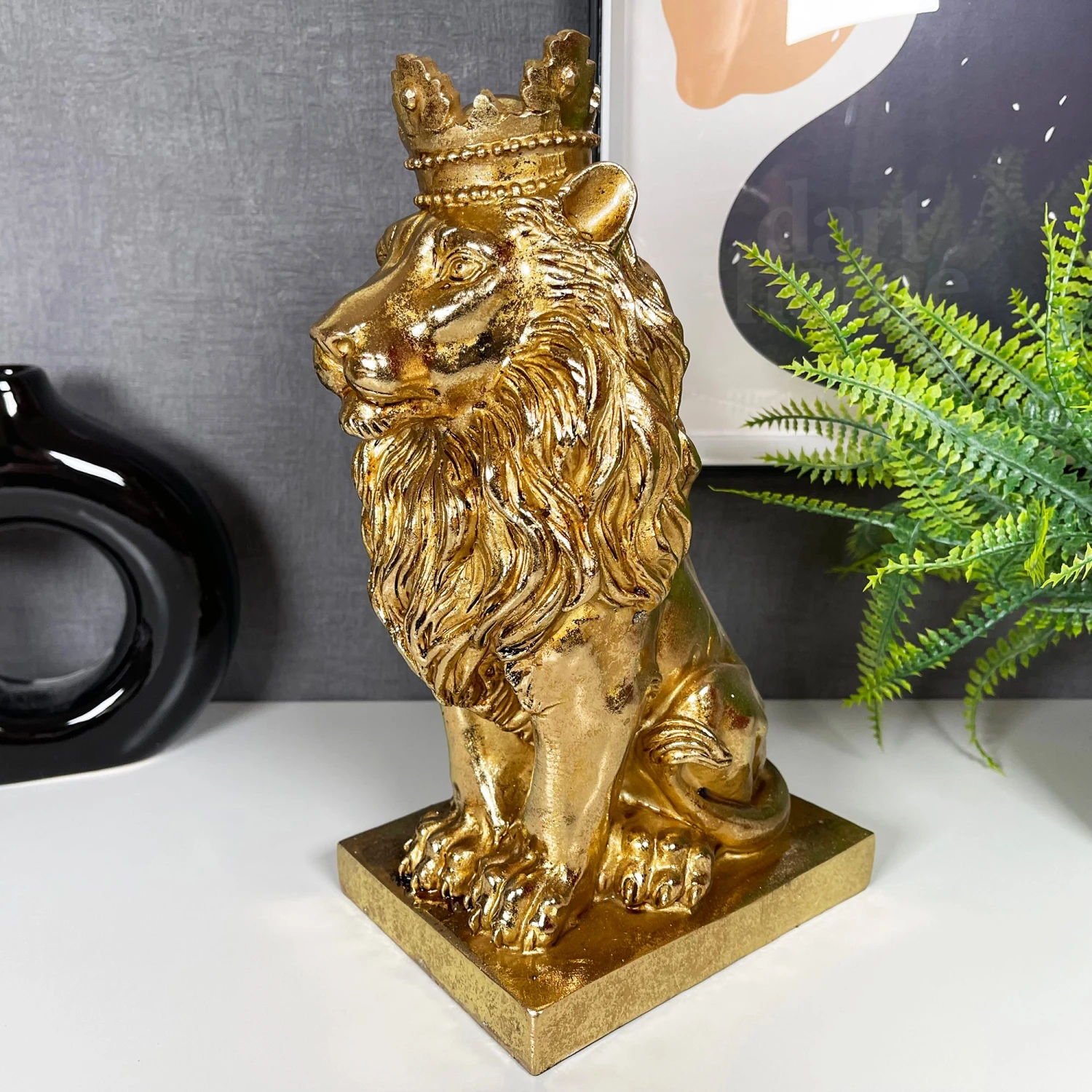 Gold Royal Lion Statue 13x26x16cm 6 Gold Royal Lion Statue 13x26x16cm - Image 6
