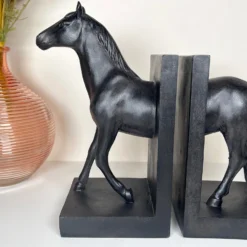 Large Black Horse Bookends Set 12 Large Black Horse Bookends Set -Home Decoration IMG E1193
