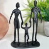 Cast Iron Walking Family Of 3 Figurine